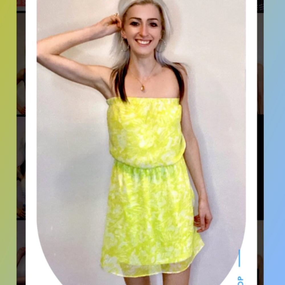 Express lime green strapless dress